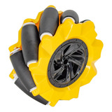 Roda Pneu Omnidirecional 80mm Mecanum Amarelo  direita 