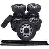 Roda Pneus C Eixo Miniatura Caminhão Cavalo Bitruck 1 14