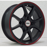 Roda Tsw Trackstar Aro 15 4x108 Preto Semibri Ford Ka fiesta