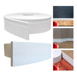 Rodapé Eva Flexível   Branco Frisado   7cm X 10m Adesivo
