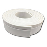 Rodapé Moldura Autocolante Eva Branco Flexível 8cm 5 Metros