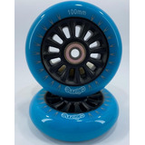 Rodas 100mm Creme Branca Patins Patinete 2unid Com Abec13