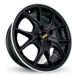 Rodas Aro 15 4x100 Bbs Ci-r M28 Krmai Liga Leve 4 Rodas Cor Preta Fosca Borda Diamantada