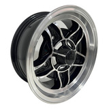 Rodas Clássicas Brw Aro 15x6 Fusca Kombi 5x205 jogo bicos Cor Preto Com Diamantado