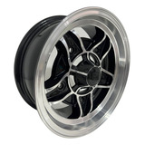 Rodas Clássicas Brw Aro 15x6 Fusca Kombi 5x205 jogo bicos Cor Preto Com Diamantado