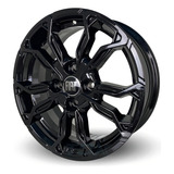 Rodas M16 Fiat Uno Palio Fiorino Aro 14 4x98 jogo bicos Cor Preta