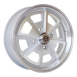 Rodas Porsche 914 P Fusca Aro 15x6 4x130 Bicos Cor Prata Com Diamantado