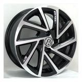 Rodas R seven Voyage Gol Aro 17 4x100 jogo Bicos Cor Preto Com Diamantado