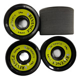 Rodas Revenge 70mm 78a Áspera Preta P Skate Longboard