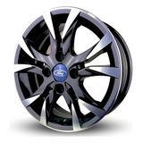 Rodas Scorro Ford Ka Fiesta Aro 15 4x108 jogo bicos Cor Preto Diamantado