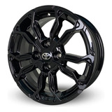 Rodas Toyota Etios Yaris Aro 15 4x100 jogo bicos Cor Preto brilhante