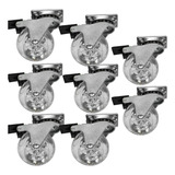 Rodizio Gel 75mm Trava Freio Giratoria P Moveis 320k 8 Pçs