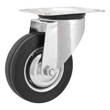 Rodízio Roda Giratório Borracha Maciça Preta 3 76mm40kg Leve