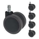 Rodízios Cadeira Escritório Rodinhas 65mm Kit C 5 Anti risco