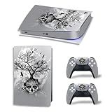 ROIPIN Black Skin Para PS5 Digital Adesivo De Película Protetora Para Console PS5 Edição Digital Decalque Adesivo De Skin Capa Completa árvore De Esqueleto
