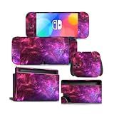 Roipin Capa Preta Para Nintendo Switch, Adesivo De Película Protetora Para Controles De Console Nintendo Switch Oled, Decalque Adesivo De Skin Cobertura Completa (nuvem Rosa)