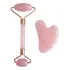 Rolinho Facial Espatula Guasha Quartzo Pedra Massageadora Cor Rosa