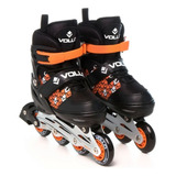 Roller Patins Inline Ajustavel Tam 39-42 Abec 5 Laranja/pret