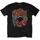 Rolling Stones Camiseta Masculina Retrô Anos 70 Vibe Vintage Preta Preto GG