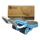 Rolo Abdominal 4 Rodas Com Rebote Automático Suporte Celular Cor Azul