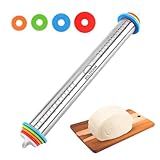 Rolo De Massa Ajustável Profissional Inox 42cm Rolo Para Abrir Massa Antiaderente Com Discos De Medidas De Espessura 2mm 10mm Para Cozinha Profissional E Caseira BOLYDOOM