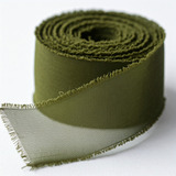 Rolo Fita Chiffon Verde Oliva Convite Casamento 5 Metros