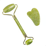 Rolo Pedra De Jade Placa Gua Sha Massagem Facial Anti Ruga
