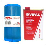 Rolo Vulcanite 1kg Cola Preta Vulk 900ml Kit Vipal Top