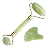 Rolos Rolinho Massageador Pedra Jade Rosto Facial Anti Rugas Cor Verde
