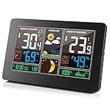Romacci Estação Meteorológica Sem Fio Interna Externa 3 Em 1 Termômetro Meteorológico Higrômetro Barômetro Monitor De Temperatura Ambiente Alimentado Por USB Medidor De Umidade Operado Por Bateria Medidor De Pressão De Ar Com Previsão Do Sensor