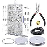Romacci Kit Para Fazer Joias Conjunto De Joias Para Iniciantes Ferramentas Para Fazer E Consertar Contas De Joias Alicate Contas De Prata Ferramenta Para Iniciantes De Fio