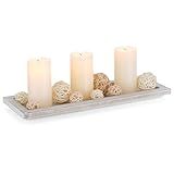 Romadedi Bandeja Decorativa De Madeira Suporte De Vela Bandeja Longa E Estreita De Madeira De 34 3 Cm Decoração De Casa Bandejas De Centro De Casa De Fazenda Rústicas Pequenas Para Mesa De Café