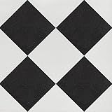 RomDeco Retire E Cole O Piso De Vinil Para Piso 11 8 X 11 20 Cm Descasque E Cole à Prova D água Descasque E Cole Azulejos Para Banheiro E Cozinha 10 Peças Capa 10 Pés Quadrados Preto E Branco 