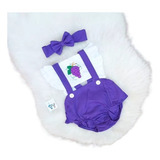 Romper Bebe Menina Mesversario Uva Uvinha Body C Tiara Temat