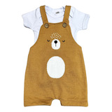 Romper Bebe Menino Bordado 2 Peças Confortavel 100 Algodao