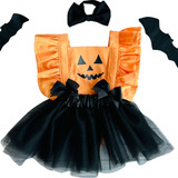 Romper Body Infantil Bebe Fantasia Mesversario Bruxinha Luxo