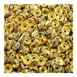 Rondela Strass Dourada 8mm