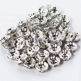 Rondelle Strass 10mm Prata