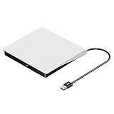 ROOFULL Unidade Externa De CD DVD USB 3 0 Premium Portátil USB CD ROM DVD RW Leitor De Unidade óptica Gravador Gravador Para Apple Mac MacBook Pro Air IMac Windows 10 11 Laptop PC Branco