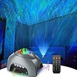 Rossetta Projetor Star Projetor Galaxy Para Quarto Alto Falante Branco E Bluetooth Projetor Aurora Luz Noturna Para Quarto De Crianças Home Theater Teto Decoração Estética Para Quarto Cinza
