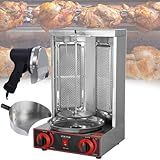 Rotisserie Comercial Vertical Rotativa Forno De Churrasco Máquina Grill Máquina Rotativa Automática De Aço Inoxidável Com 2 Queimadores Para Cozinha De Restaurante Doméstico Pan Knife
