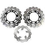 Rotores De Disco De Freio Dianteiros E Traseiros Flutuantes Para Yamaha Fz6 S2 2007-2008, Fz6 Fazer S2 2007-2009, Acessórios De Substituição De Motocicleta Pretos