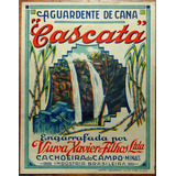 Rotulo Antigo Cachaça Aguardente Cascata Perfeito E Raro