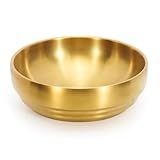 Roucerlin Tigela De Sopa Grande Dourada De Aço Inoxidável De 1900 Ml Prato De Sashimi De Parede Dupla Tigela De Servir Inquebrável Tigelas De Arroz Tigela De Sopa Tigela De Salada Tigela De