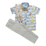 Roupa Arca De Noe Conjunto Infantil Safari Com Calça Social