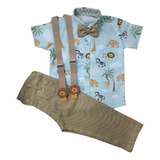 Roupa Arca De Noé Conjunto Temático Festa Bebê Menino 1 À 3
