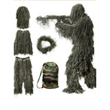 Roupa Camuflada Sniper Ghillie 3d Até 1,70 Alt, Caça Airsoft