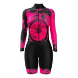 Roupa Ciclismo Macaquinho Bike Macacao Ciclista Feminina Gel