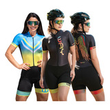 Roupa Ciclismo Macaquinho Bike Macacao Ciclista Feminina Mtb