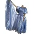 Roupa Cigana Azul Saia Rodada E Blusa
